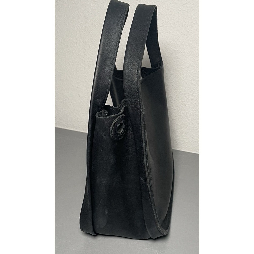 MADEWELL Open Top Black Leather Small Tote Bag - Picture 3 of 13